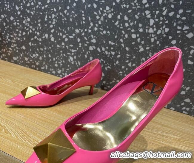 Purchase Valentino One Stud Patent Leather Medium Heel Pumps 5cm Pink 112998