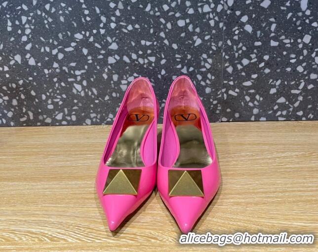 Purchase Valentino One Stud Patent Leather Medium Heel Pumps 5cm Pink 112998