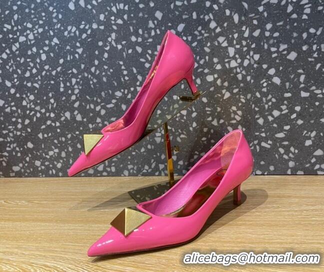 Purchase Valentino One Stud Patent Leather Medium Heel Pumps 5cm Pink 112998