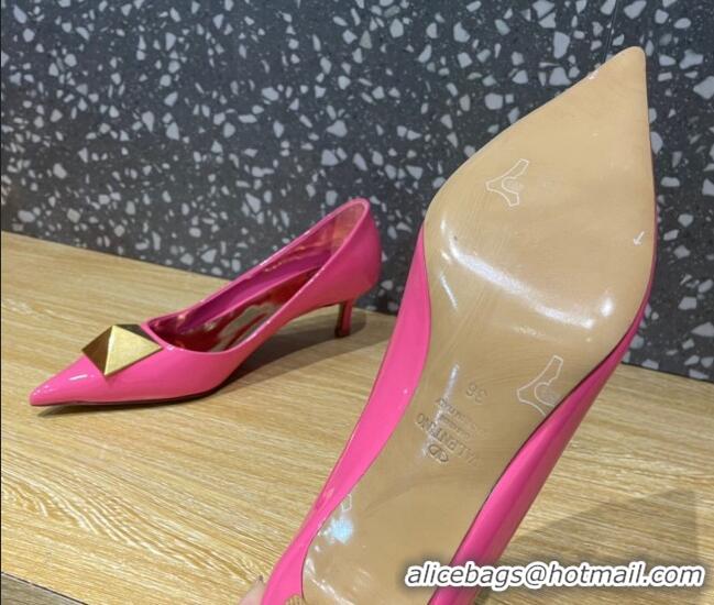 Purchase Valentino One Stud Patent Leather Medium Heel Pumps 5cm Pink 112998