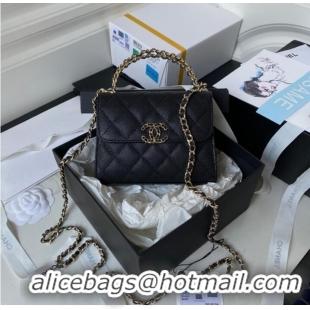 Famous Brand CHANEL CLUTCH WITH CHAIN AP3237 black