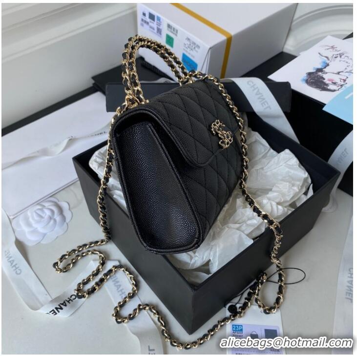 Famous Brand CHANEL CLUTCH WITH CHAIN AP3237 black