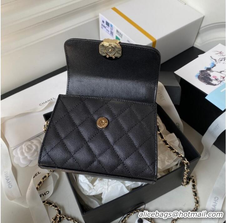 Famous Brand CHANEL CLUTCH WITH CHAIN AP3237 black