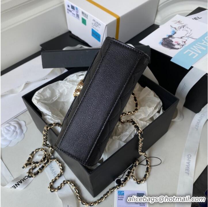 Famous Brand CHANEL CLUTCH WITH CHAIN AP3237 black