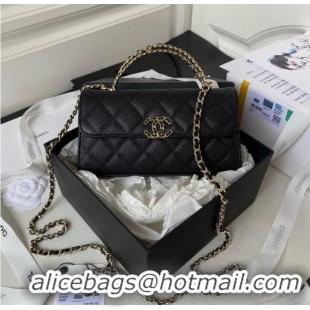 Cheapest Chanel MINI FLAP BAG CLUTCH WITH CHAIN Gold-Tone Metal AP3238 BLACK