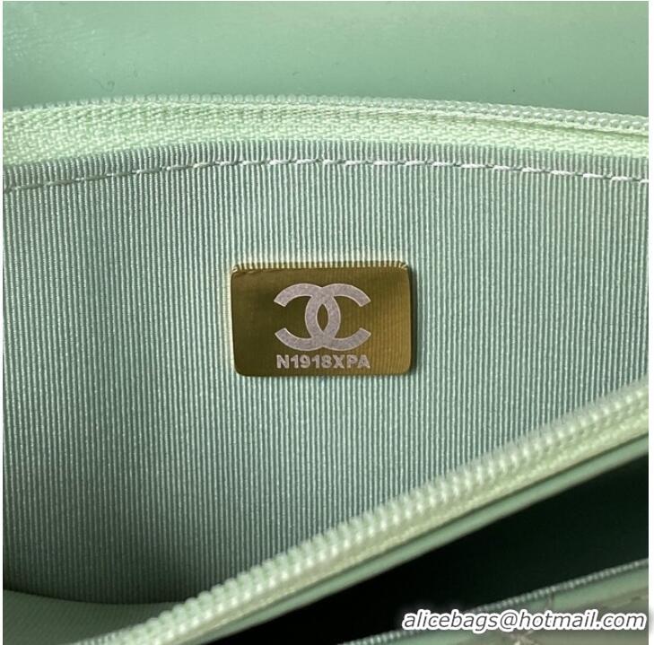 Good Product Chanel MINI FLAP BAG CLUTCH WITH CHAIN Gold-Tone Metal AP3240 GREEN