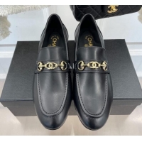 Popular Style Chanel Calfskin Loafers Black 020751