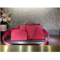 Promotional Grade Fendi Peekaboo Cut Medium soft nappa leather bag 8BN340 pink