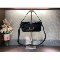 Super Quality Fendi Baguette sequin and leather bag 8BR600 black