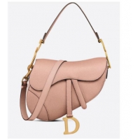 Good Looking DIOR SADDLE BAG WITH STRAP Grained Calfskin M0455C Blush