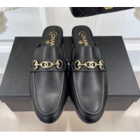 Grade Chanel Calfskin Mules Black 020753