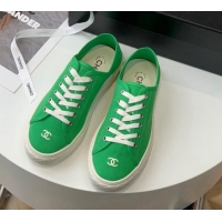 Best Product Chanel Canvas Sneakers Green 020789