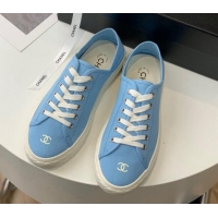 Unique Style Chanel Canvas Sneakers Blue 020790