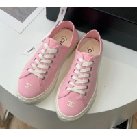 Sophisticated Chanel Canvas Sneakers Pink 020791