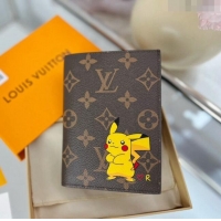 Promotional Louis Vuitton Passport Cover M64411 Monogram Canvas/Pikachu Print 2023