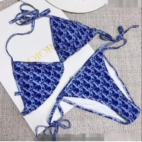 Promotional Dior Oblique Two Pieces Swimwear 030729 Blue 2023