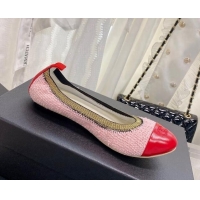 Good Product Chanel Tweed & Leather Ballerinas Pink/Red 022746