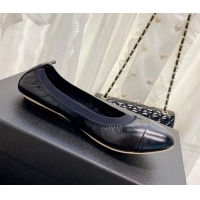 Best Price Chanel Calfskin Ballerinas Black/Navy Blue 022745