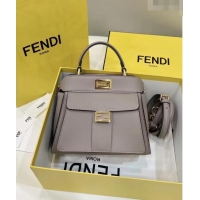 Best Price Fendi Peekaboo Mini Bag in Calf Leather 8596S Grey 2022