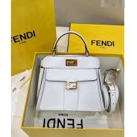 Good Product Fendi Peekaboo Mini Bag in Calf Leather 8596S White 2022