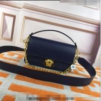 Promotional Versace x Fendi Leather Baguette Medium Bag 8820 Dark Blue 2022