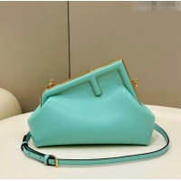 Good Product Fendi First Small Leather Bag Turquoise 80018M Blue 2023