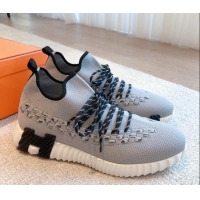 Most Popular Hermes Flex Knit Sneakers Grey 092184