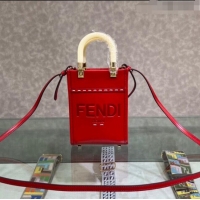 Famous Brand Fendi Sunshine Leather Mini Shopper Bag 0213 Red 2023