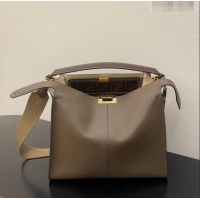 Top Quality Fendi Peekaboo X-Lite Medium Bag in FD8051 Grey Calfskin 2023