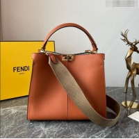 Good Taste Fendi Peekaboo X-Lite Medium Bag in FD8051 Brown Calfskin 2023