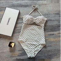 Cheapest Chanel Dots Swimwear 030740 White/Black 2023