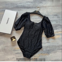 New Release Creation Chanel Sleeve Swimwear 0307 Black 2023