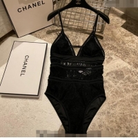 Cheap Best Price Chanel Lace One Piece Swimwear 0311 Black 2023