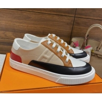 Top Design Hermes Deep Sneakers in Smooth Leather Black/Brown 110446