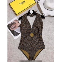 Unique Discount Fendi FF One Piece Swimwear 0307 Brown 2023