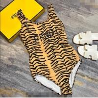 Top Quality Fendi Print One Piece Swimwear 0307 Yellow 2023