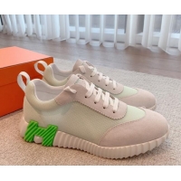 Purchase Hermes Bouncing Sneakers in Mesh and Suede Pale Green 020883