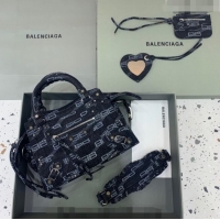 New Design Balenciaga Neo Cagole XS Top Handle Bag in BB Monogram BA1571 Denim Blue 2022