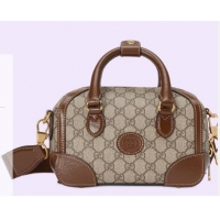 Low Cost Gucci Small duffle bag with Interlocking G 723307 brown