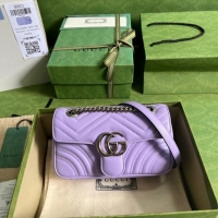 Promotional Gucci GG Marmont matelasse shoulder bag 447632 Lilac