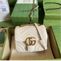 Well Crafted Gucci GG Marmont mini shoulder bag 739682 white