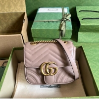 Inexpensive Gucci GG Marmont mini shoulder bag 739682 light pink