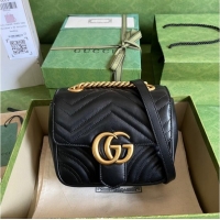 Classic Discount Gucci GG Marmont mini shoulder bag 739682 black