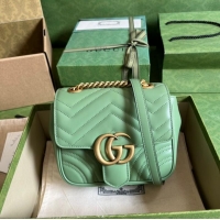 Pretty Style Gucci GG Marmont mini shoulder bag 739682 Sage green