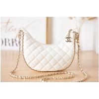 Traditional Discount Chanel small Lambskin & Gold-Tone Metal AS3917 white