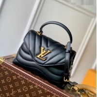 Unique Grade Louis Vuitton New Wave Hold Me Top Handle Bag in Leather M21720 Black 2023