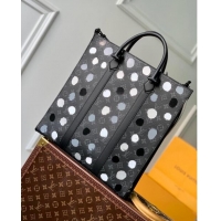 Inexpensive Design Louis Vuitton LVxYK Sac Plat Bag in Monogram Canvas with 3D Painted Dots Print M46404 Black 2023