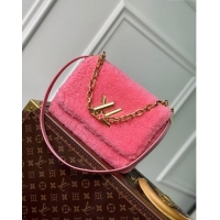 Grade Quality Louis Vuitton Twist MM Bag in Pink Shearling M21320 2023