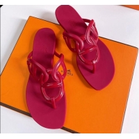 Perfect Hermes Egerie Thong Slide Sandals Dark Pink 022396