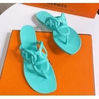 Best Product Hermes Egerie Thong Slide Sandals Light Blue 022398